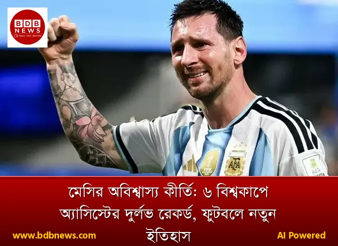 মেসির অবিশ্বাস্য কীর্তি: ৬ বিশ্বকাপে অ্যাসিস্টের দুর্লভ রেকর্ড, ফুটবলে নতুন ইতিহাস