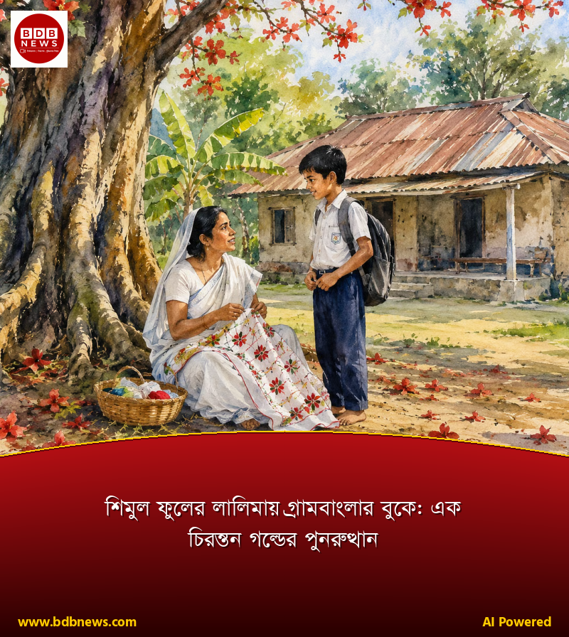 শিমুল ফুলের লালিমায় গ্রামবাংলার বুকে: এক চিরন্তন গল্পের পুনরুত্থান