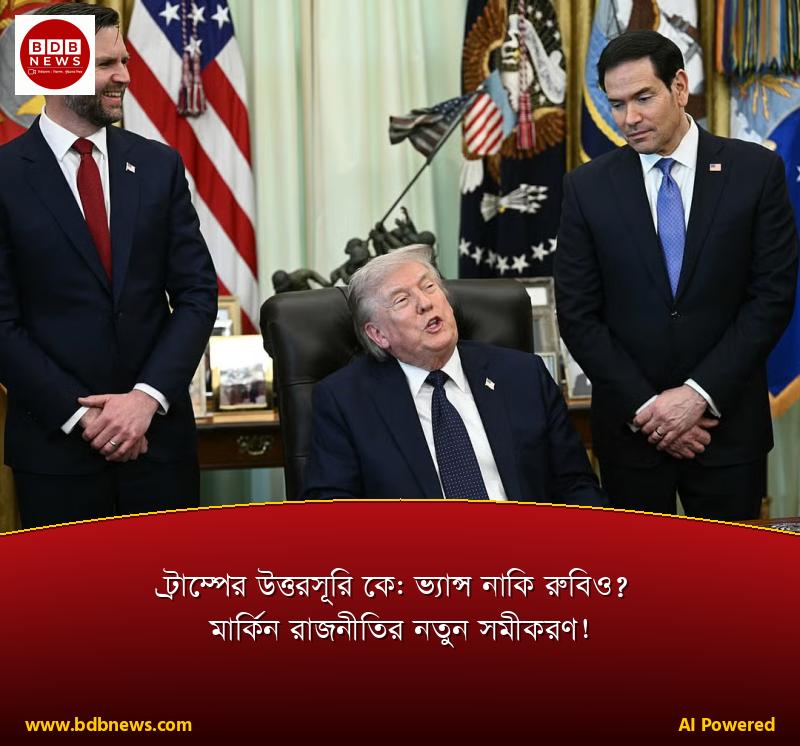 ট্রাম্পের উত্তরসূরি কে: ভ্যান্স নাকি রুবিও? মার্কিন রাজনীতির নতুন সমীকরণ!